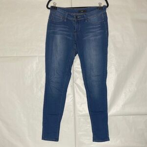 YMI Deep Blue Skinny Jeans with Faded Whiskering